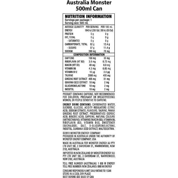 Monster Energy Drink Green Cans 500ml