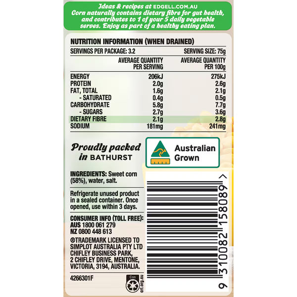 Edgell 420g Corn Kernels 420g