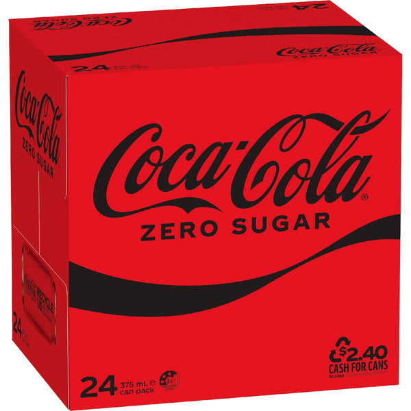 Coca-cola Zero Sugar Soft Drink Ib Cans 375 Ml