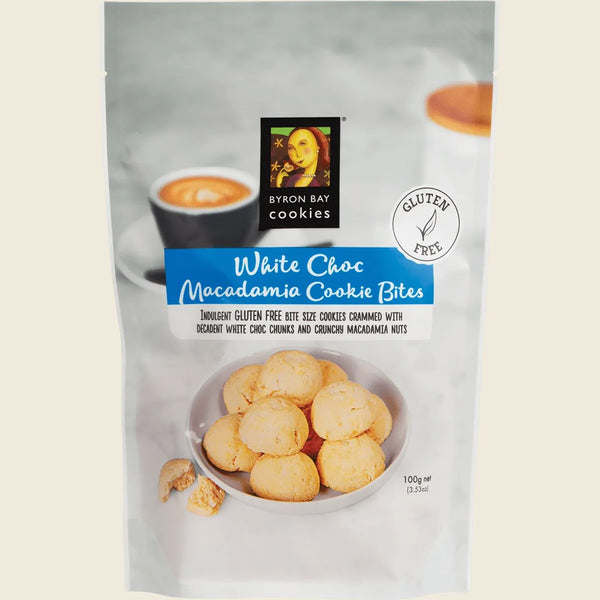 Byron Bay Cookies Gluten Free Cookie Bites White Choc Macadamia 100g