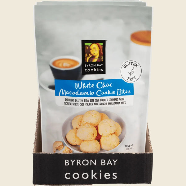 Byron Bay Cookies Gluten Free Cookie Bites White Choc Macadamia 100g