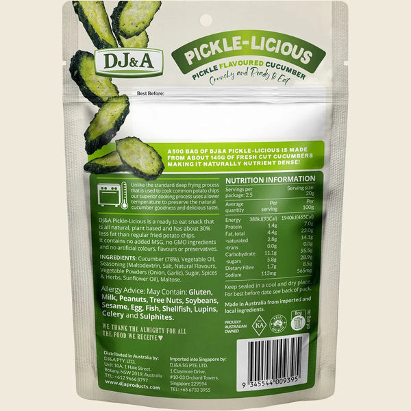 DJ & A Pickle-Licious Pickle Flavoured Cucumber 50g