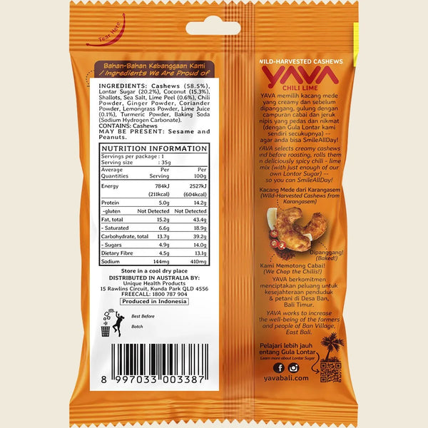Yava Wild-Harvested Cashews Chili Lime 35g