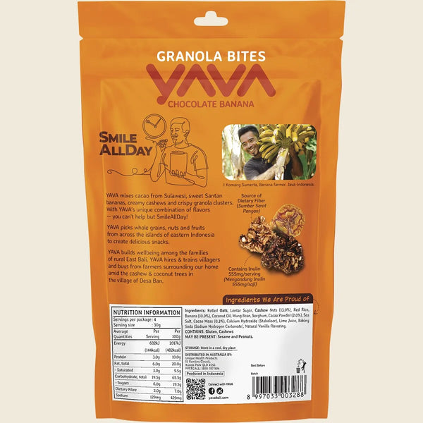 Yava Granola Bites Chocolate Banana 125g