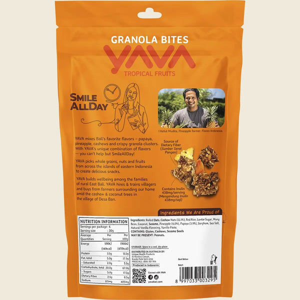 Yava Granola Bites Tropical Fruits 125g